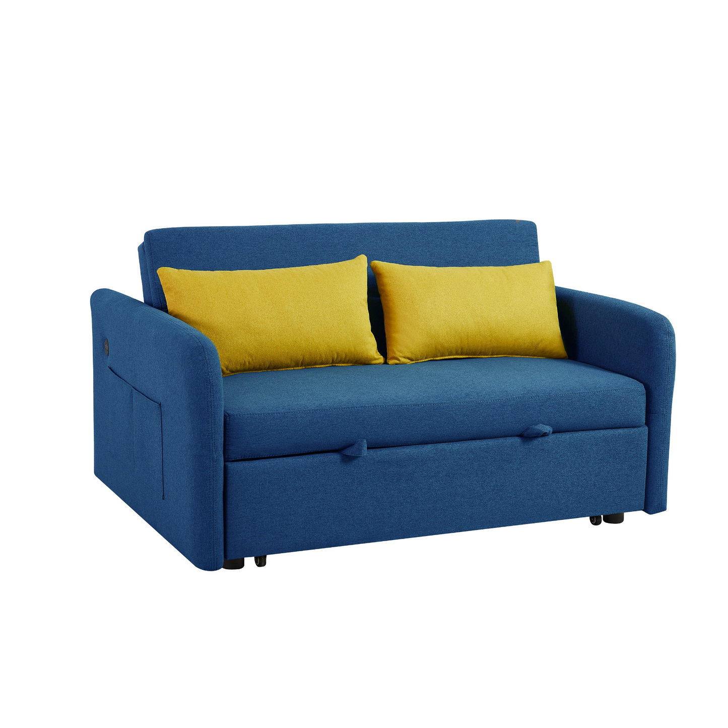 Twins Sofa Bed Blue Fabric