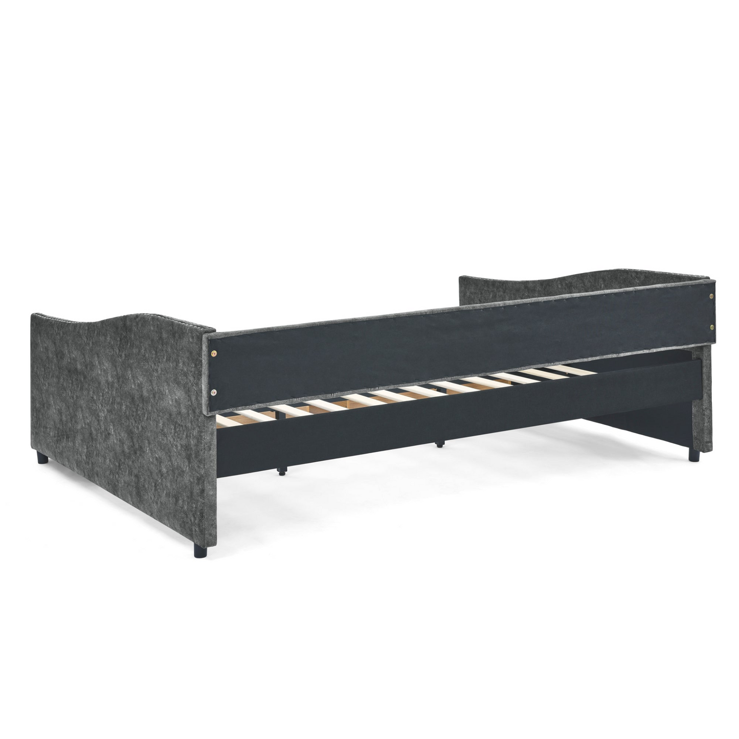 Queen Daybed with Drawers Upholstered, Grey (84.5"x63.5"x26.5")