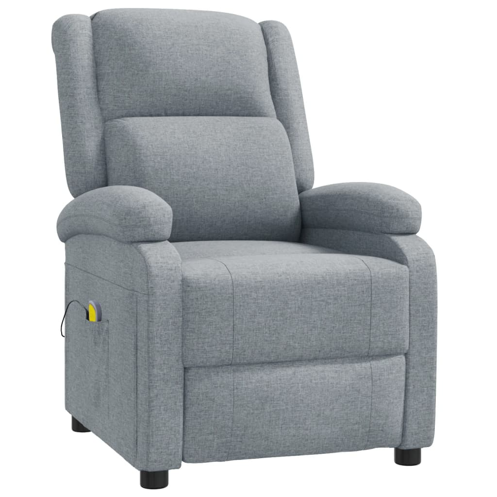 vidaXL Massage Chair Light Gray Fabric