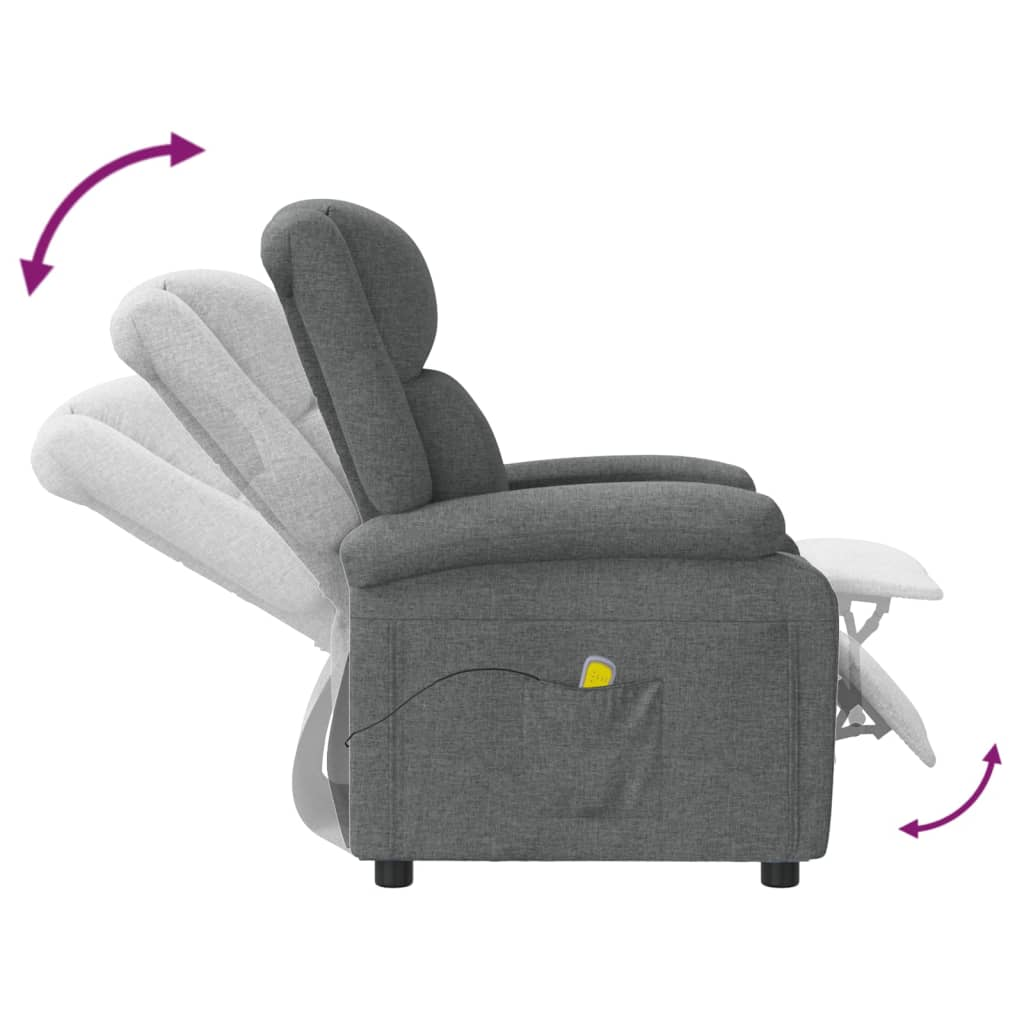 vidaXL Massage Chair Dark Gray Fabric