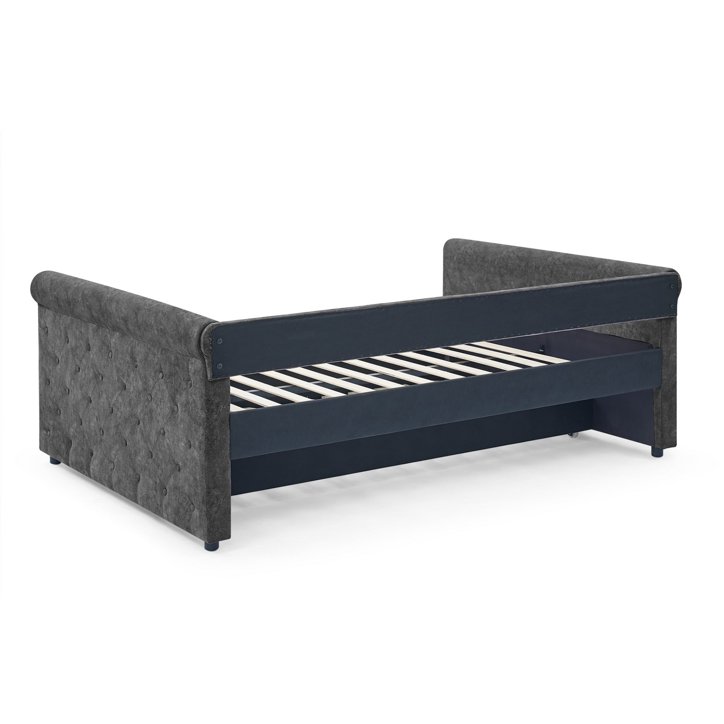 Full Daybed & Twin Trundle, Grey (85.5"x57"x30.5")