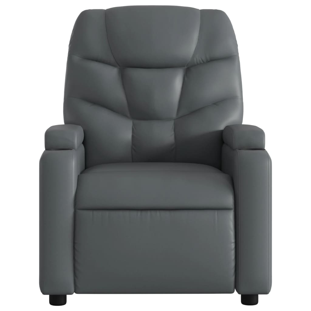 vidaXL Electric Stand up Massage Recliner Chair Gray Faux Leather