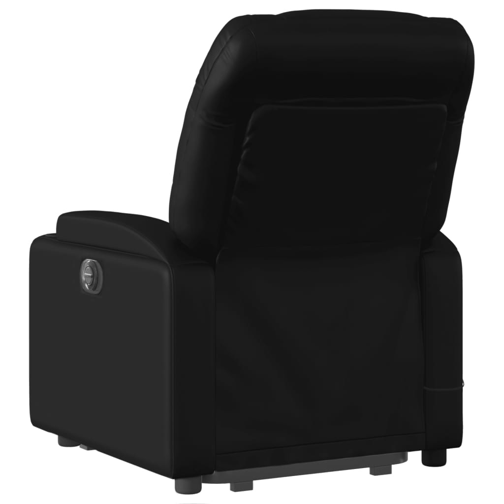 Stand up Massage Recliner Chair Black Faux Leather