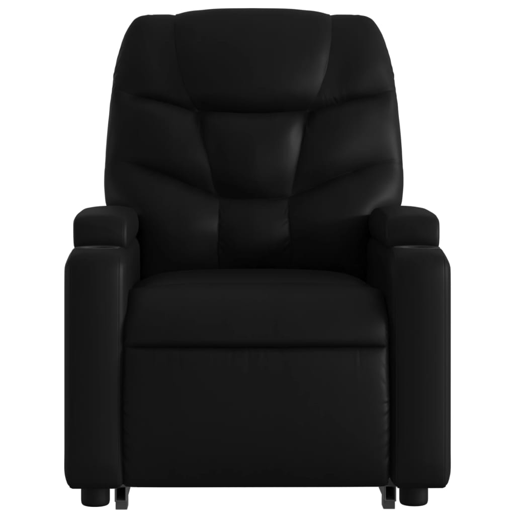 Stand up Massage Recliner Chair Black Faux Leather