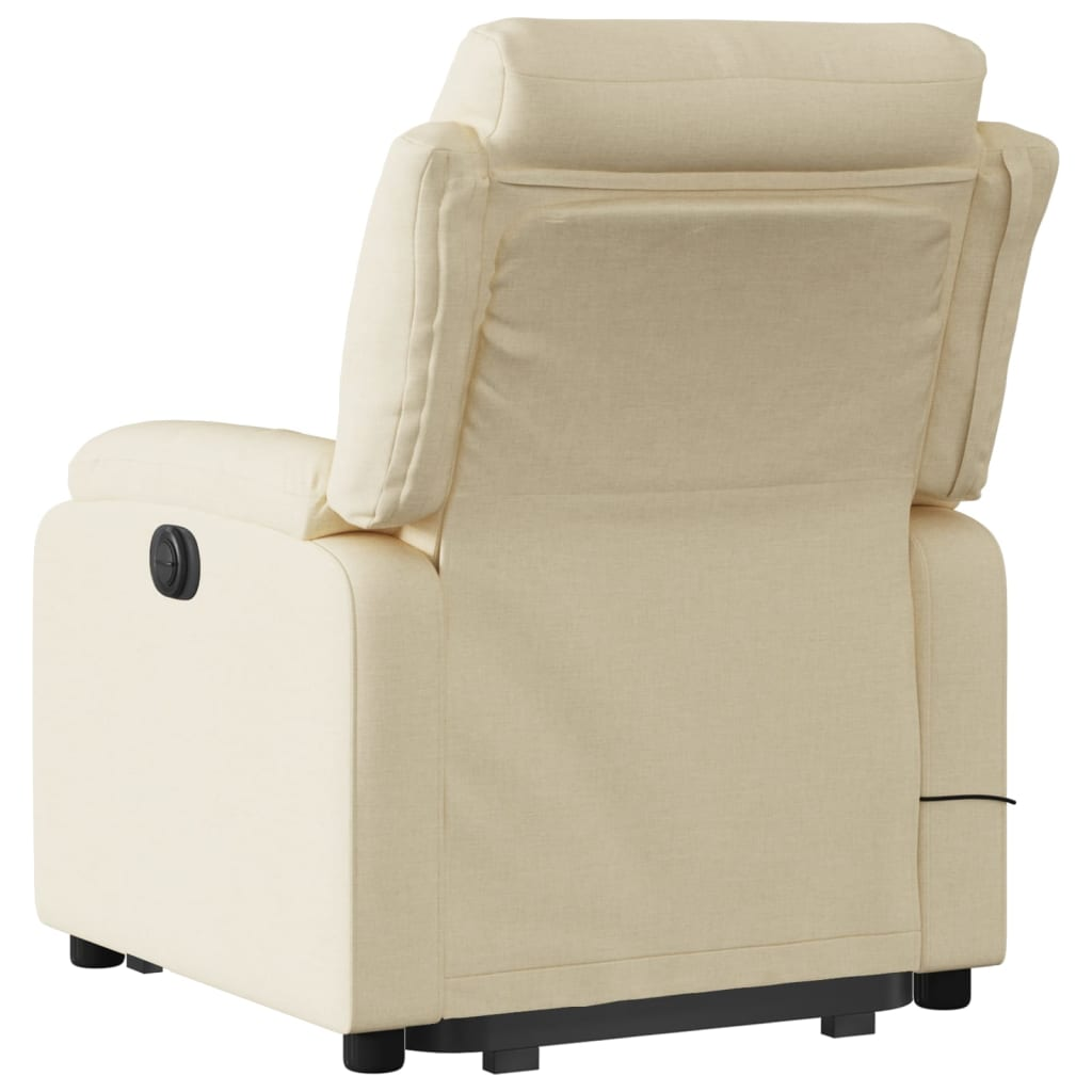 Lift Massage Recliner Chair Cream Fabric