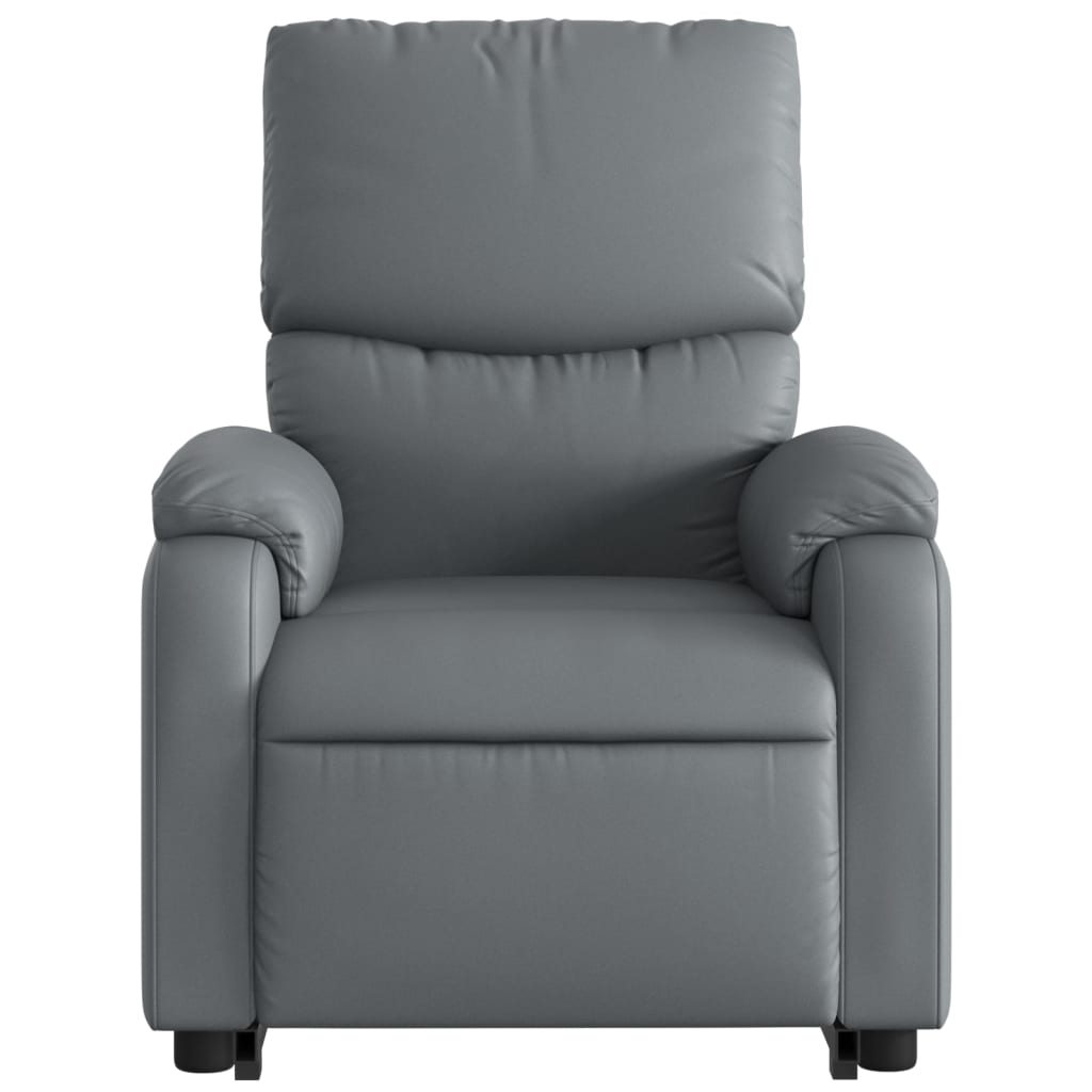 vidaXL Stand up Massage Recliner Chair Gray Faux Leather