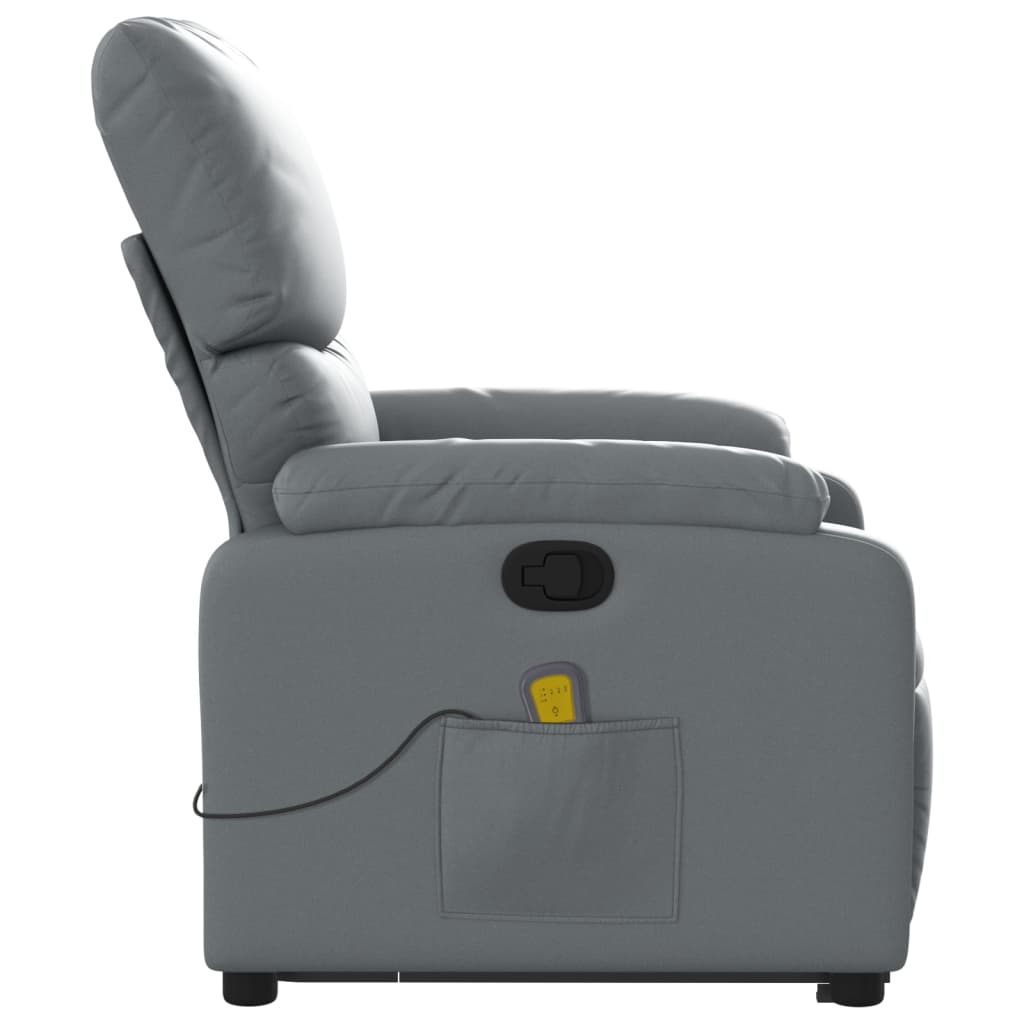 vidaXL Stand up Massage Recliner Chair Gray Faux Leather