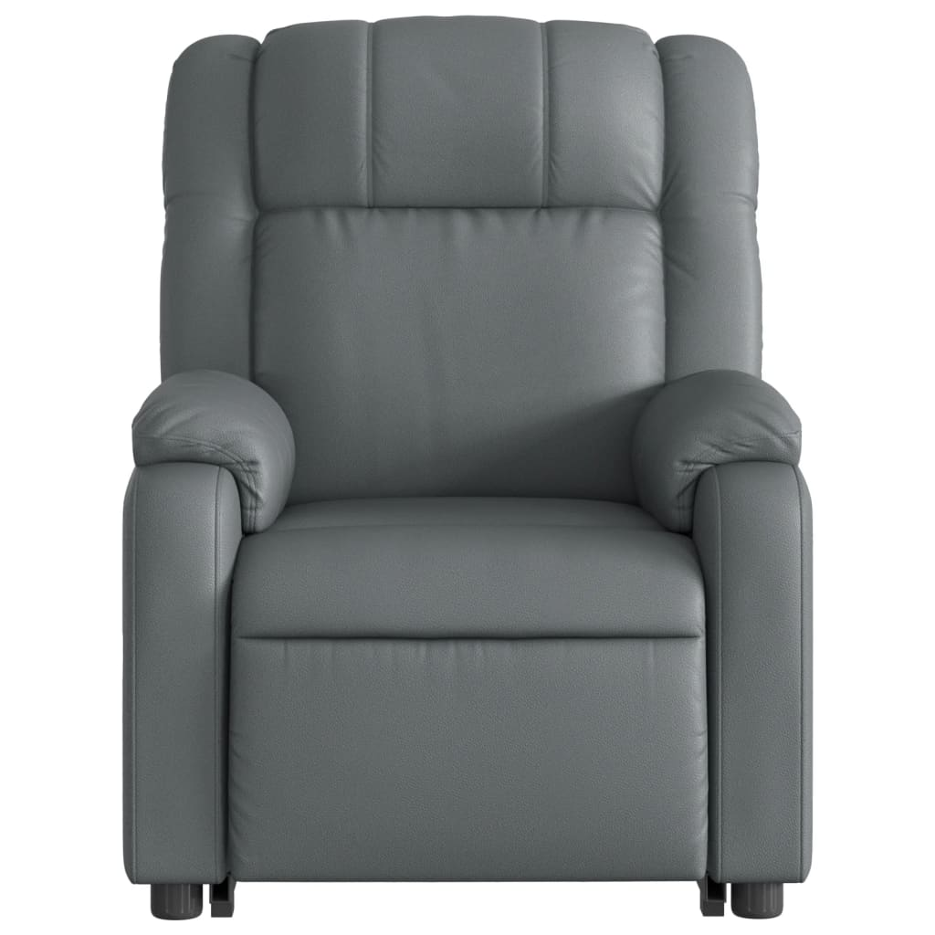 vidaXL Stand up Massage Recliner Chair Gray Faux Leather