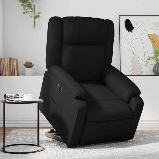 Electric Lift Massage Recliner Chair Black Faux Leather