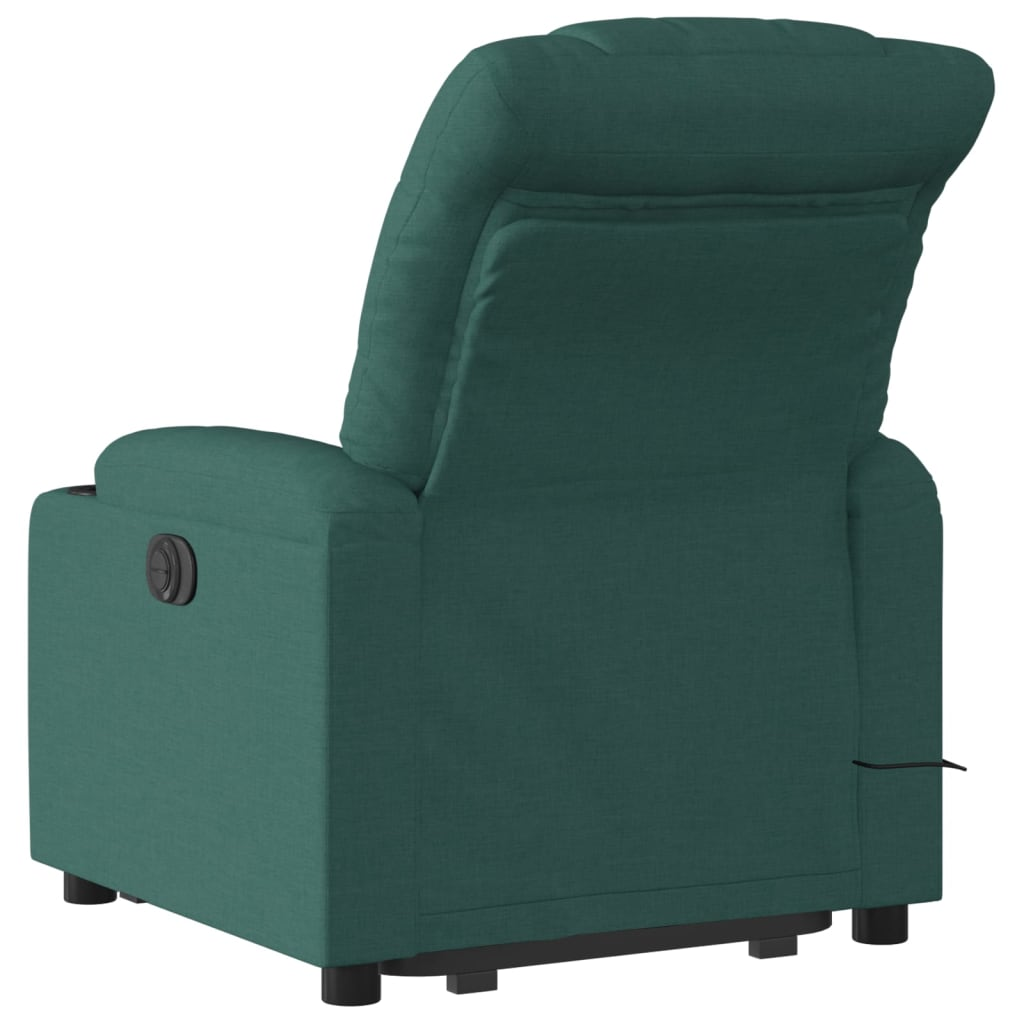 Electric Stand up Massage Recliner Chair Dark Green Fabric