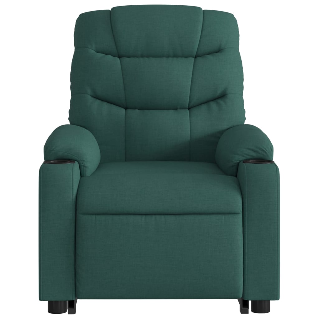 Electric Stand up Massage Recliner Chair Dark Green Fabric