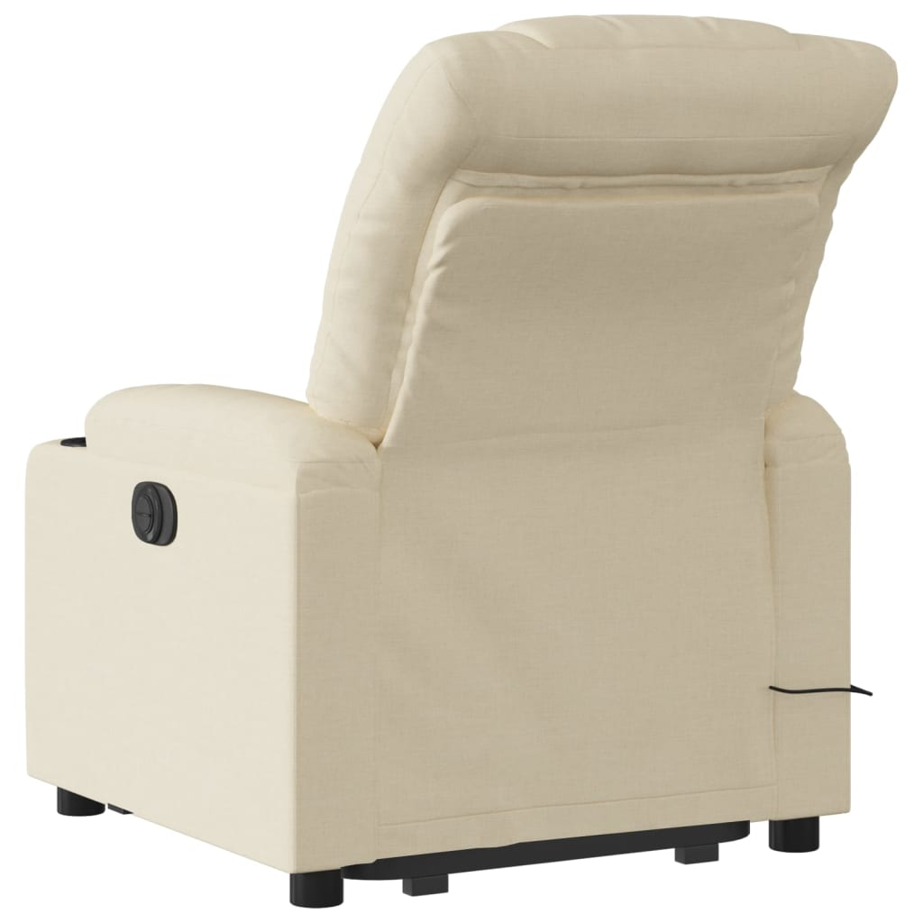 Lift Massage Recliner Chair Cream Fabric