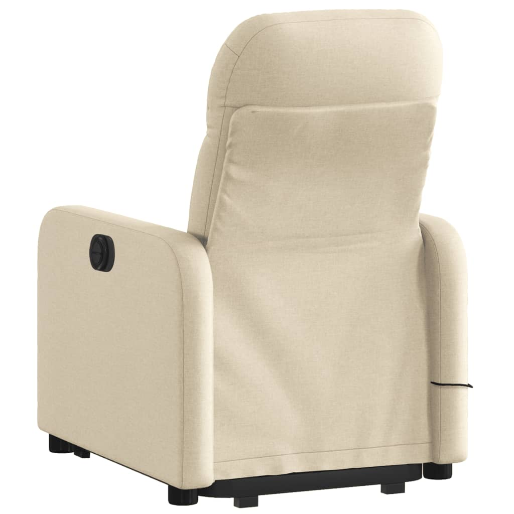 Electric Lift Massage Recliner Chair Cream Fabric