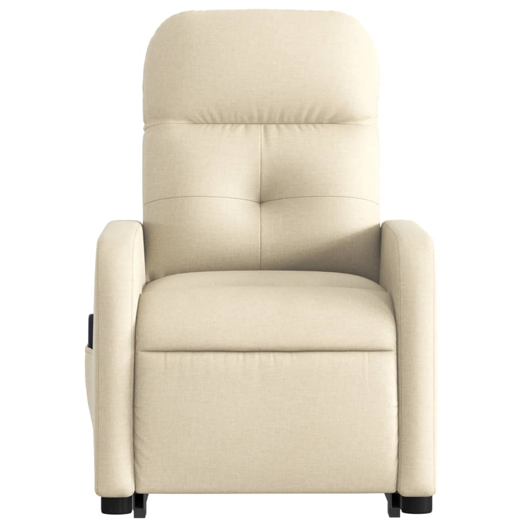 Electric Lift Massage Recliner Chair Cream Fabric