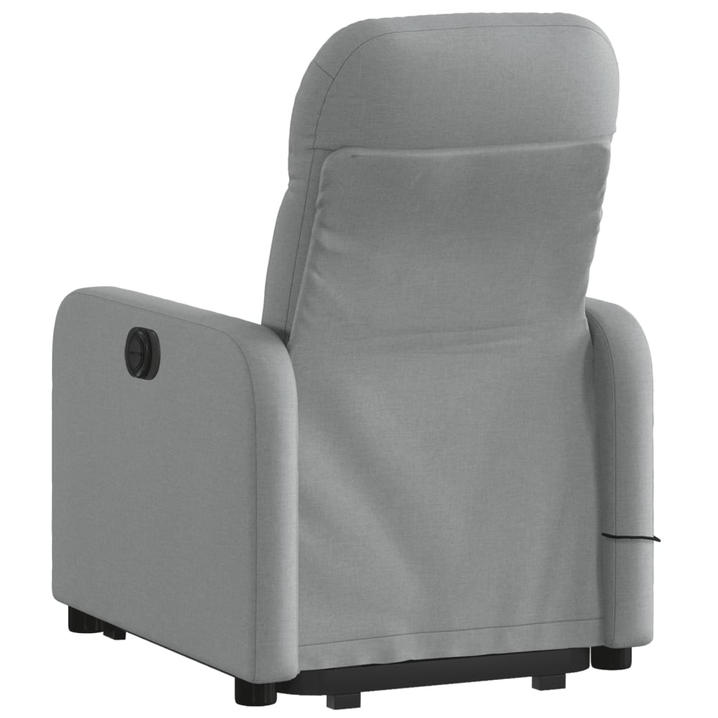 vidaXL Stand up Massage Recliner Chair Light Gray Fabric