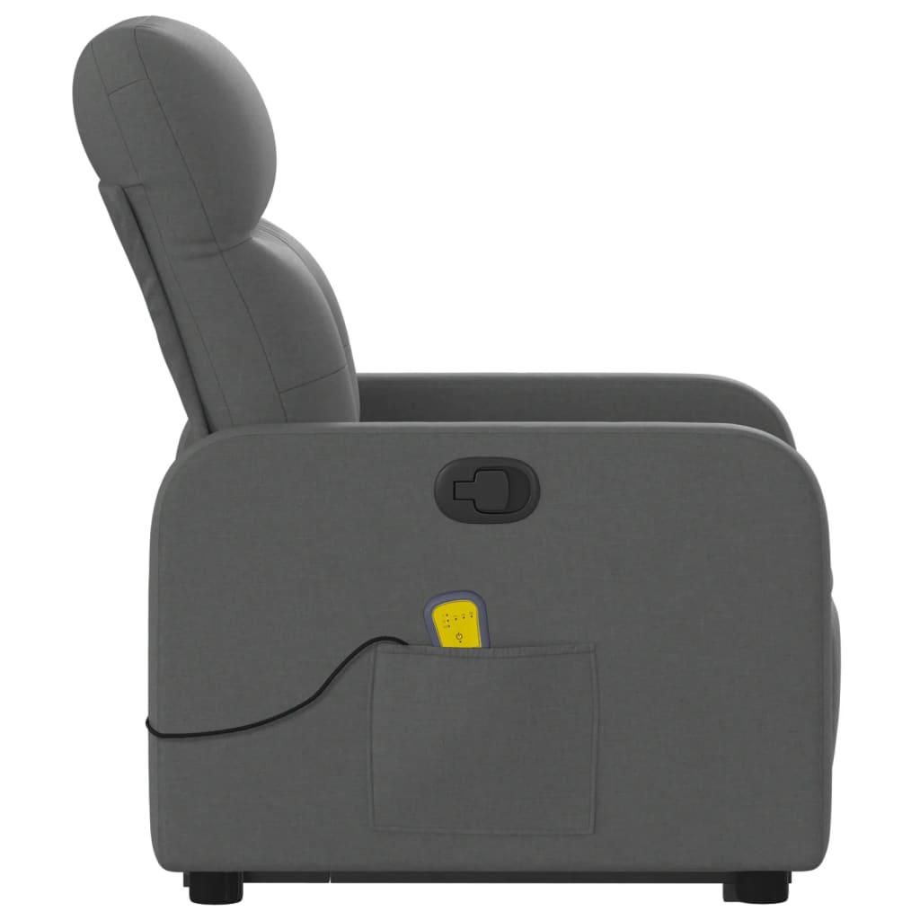 vidaXL Stand up Massage Recliner Chair Dark Gray Fabric