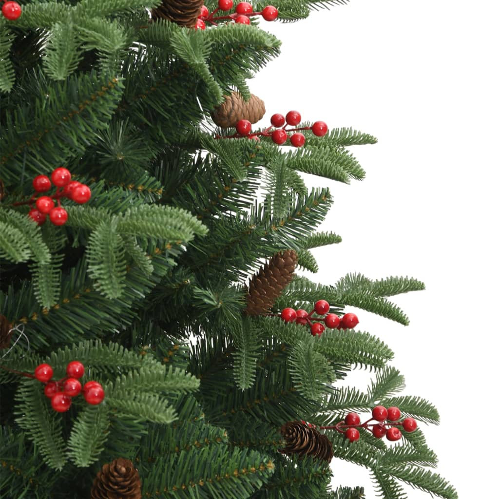 Artificial Hinged Christmas Tree with Cones and Berries 70.9"