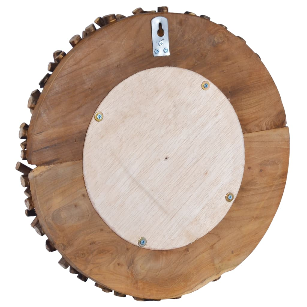 vidaXL Wall Mirror 15.7" Teak Round