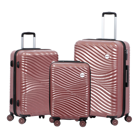 Biggdesign Moods Up Hard Luggage Sets With Spinner Wheels, Rosegold, 3 Pcs.