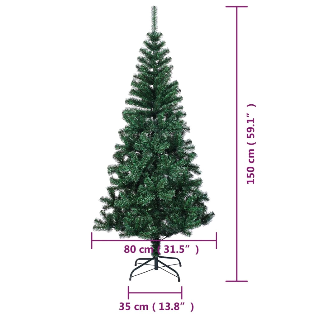 Artificial Christmas Tree with Iridescent Tips Green 5 ft PVC