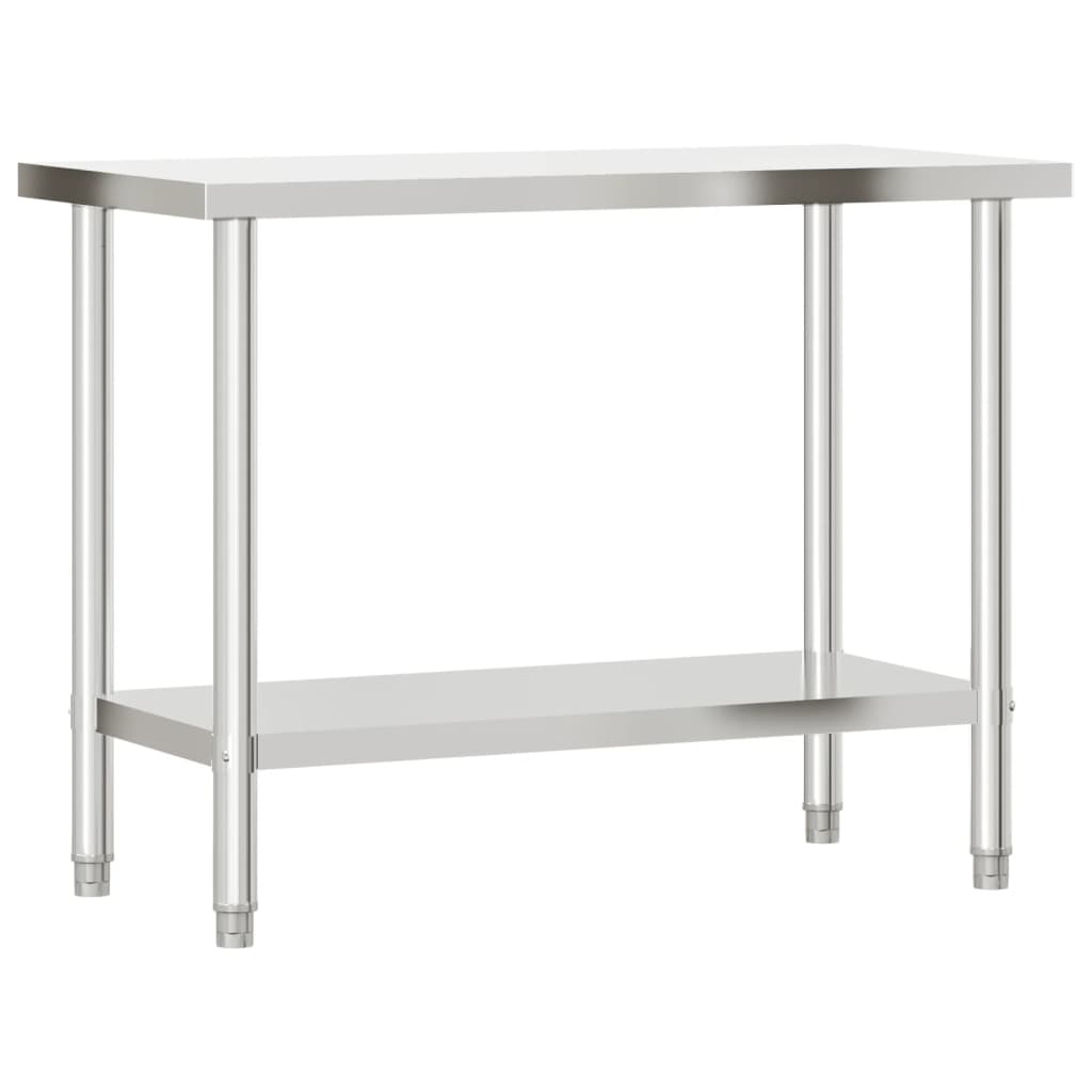 Kitchen Work Table with Overshelf 43.3"x21.7"x59.1" Stainless Steel