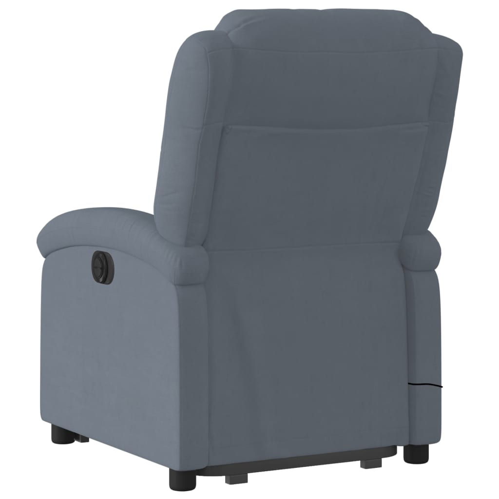 vidaXL Stand up Massage Recliner Chair Dark Gray Velvet