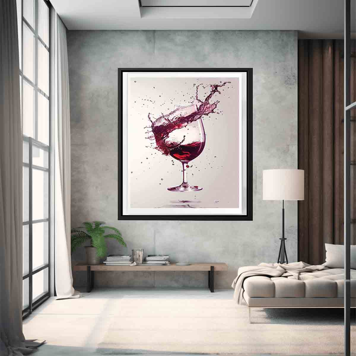 Red wine Splash Framed Print