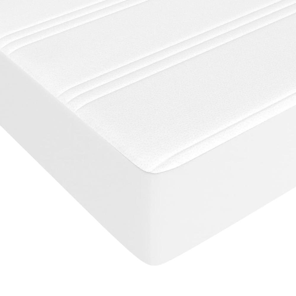 Pocket Spring Bed Mattress White 39.4"x74.8"x7.9" Twin Faux Leather