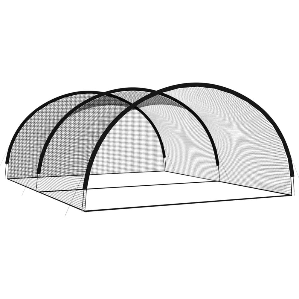 Baseball Batting Cage Net Black 196.9"x157.5"x98.4" Polyester