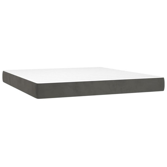 Pocket Spring Bed Mattress Dark Gray 76"x79.9"x7.9" King Velvet