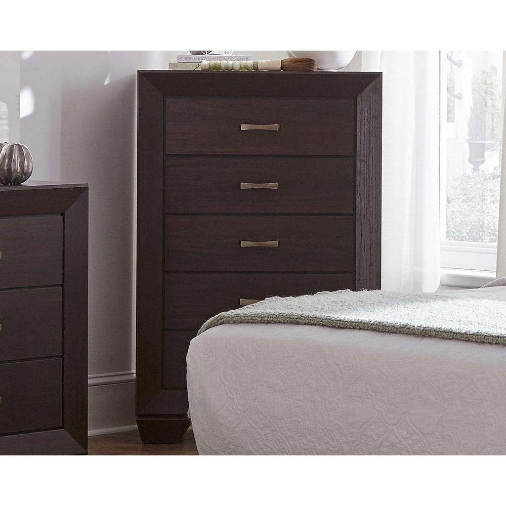 Dorian 5-piece Twin Bedroom Set Brown and Dark Cocoa