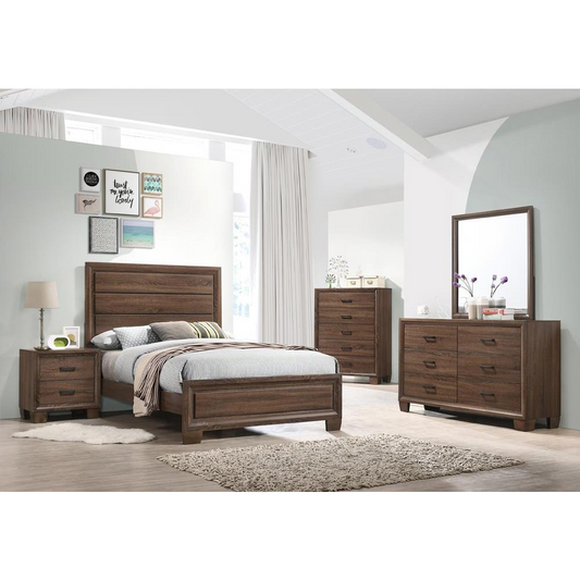 Brandon 4-piece Full Panel Bedroom Set Medium Warm Brown