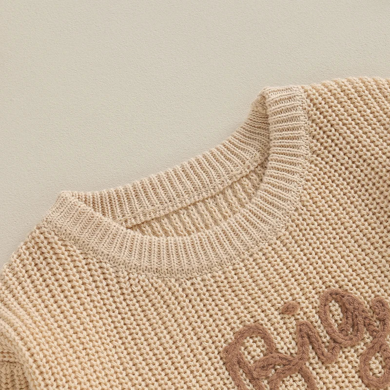 Cotton Knitted Sweater with "Big Brother" embroidery Multivariant