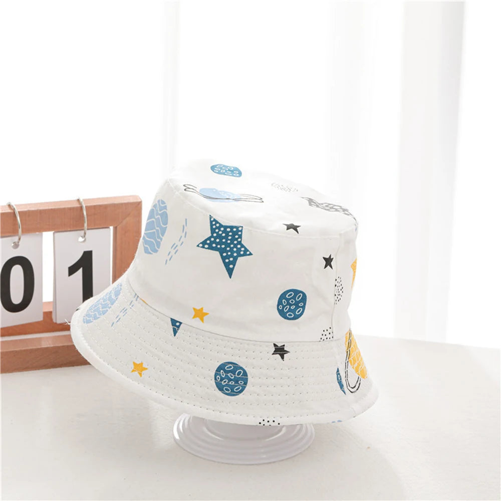 Multi-variant patterned print bucket hat for children