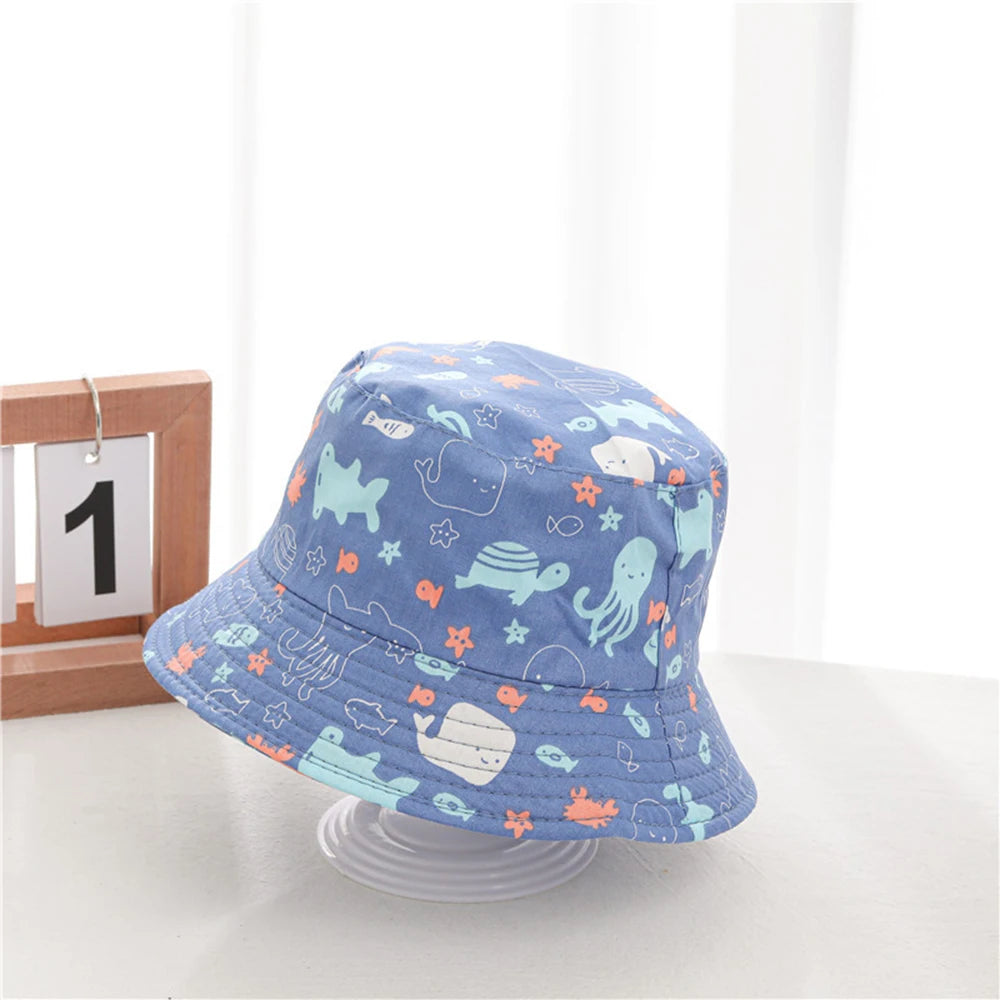 Multi-variant patterned print bucket hat for children