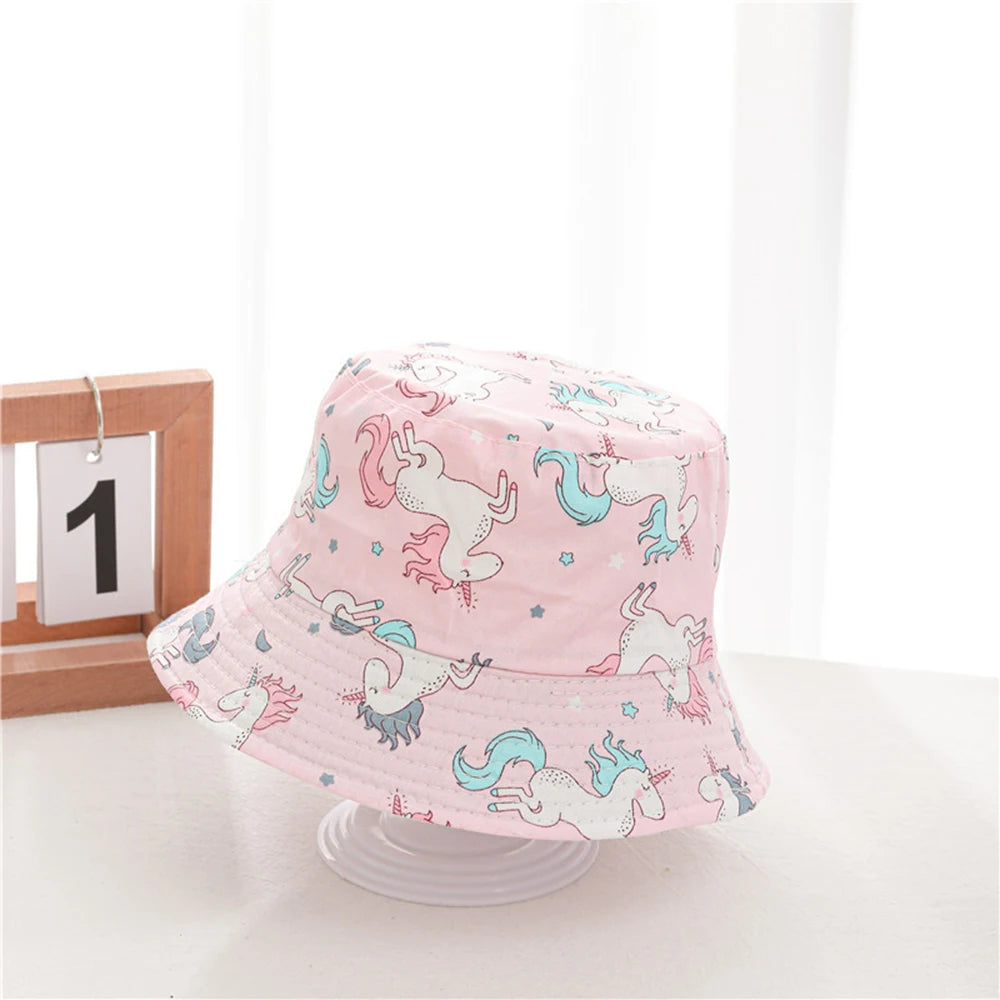 Multi-variant patterned print bucket hat for children