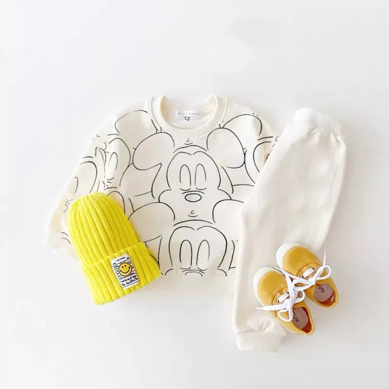 2-Piece Cartoon Sweatshirt and Pants Tracksuit Set for Children Multivariant