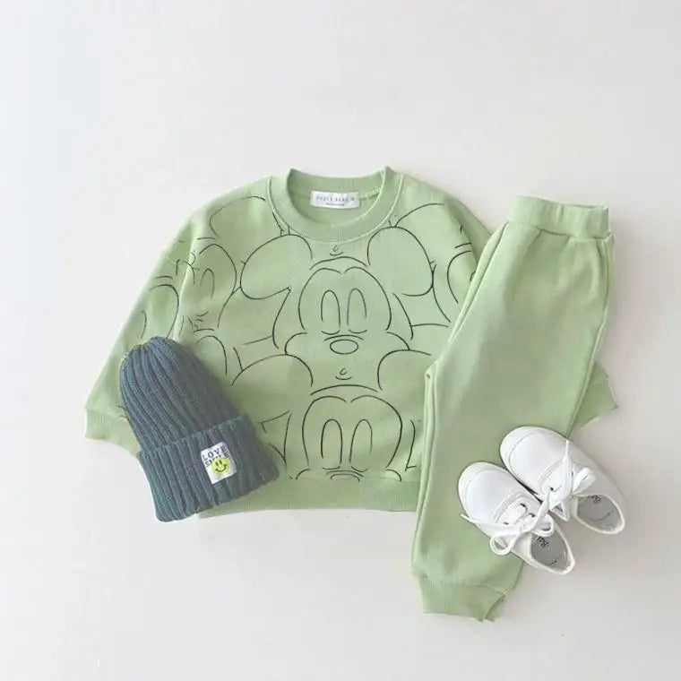 2-Piece Cartoon Sweatshirt and Pants Tracksuit Set for Children Multivariant