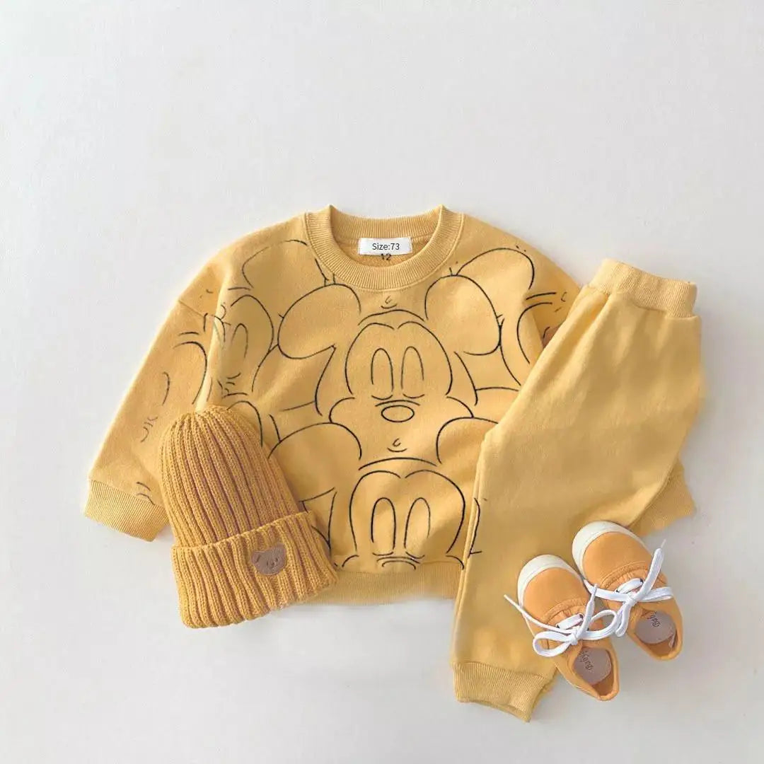 2-Piece Cartoon Sweatshirt and Pants Tracksuit Set for Children Multivariant