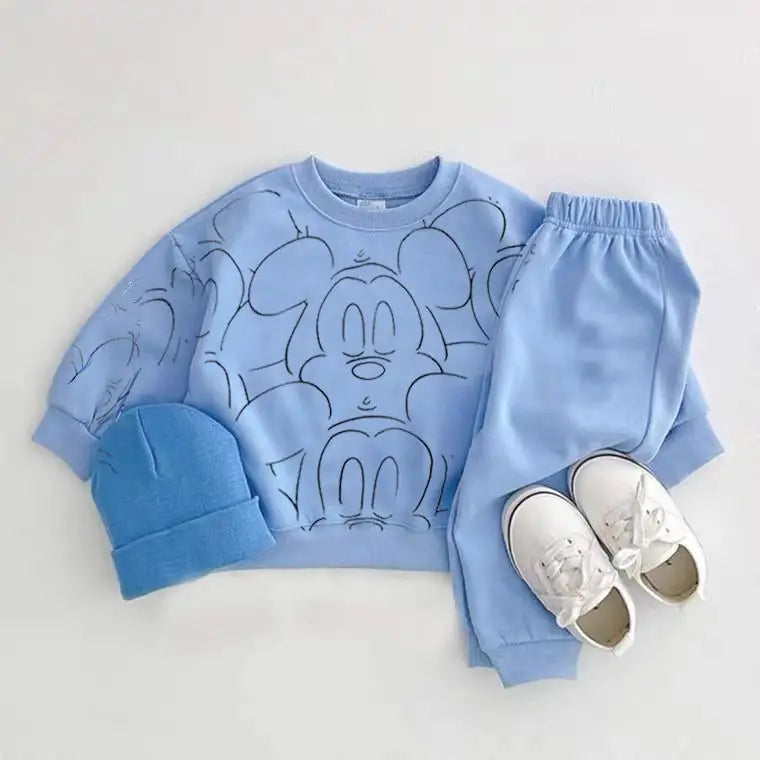 2-Piece Cartoon Sweatshirt and Pants Tracksuit Set for Children Multivariant