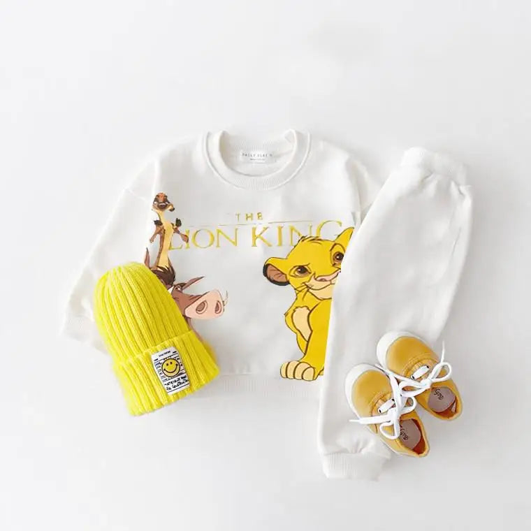 2-Piece Cartoon Sweatshirt and Pants Tracksuit Set for Children Multivariant