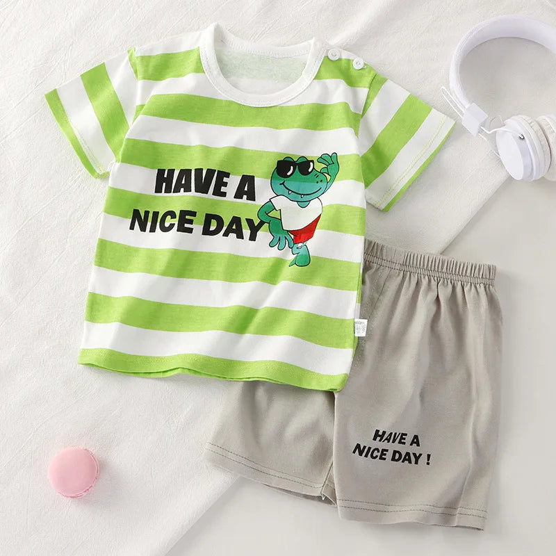 2pcs set Shirt and Pants for Children multivariant