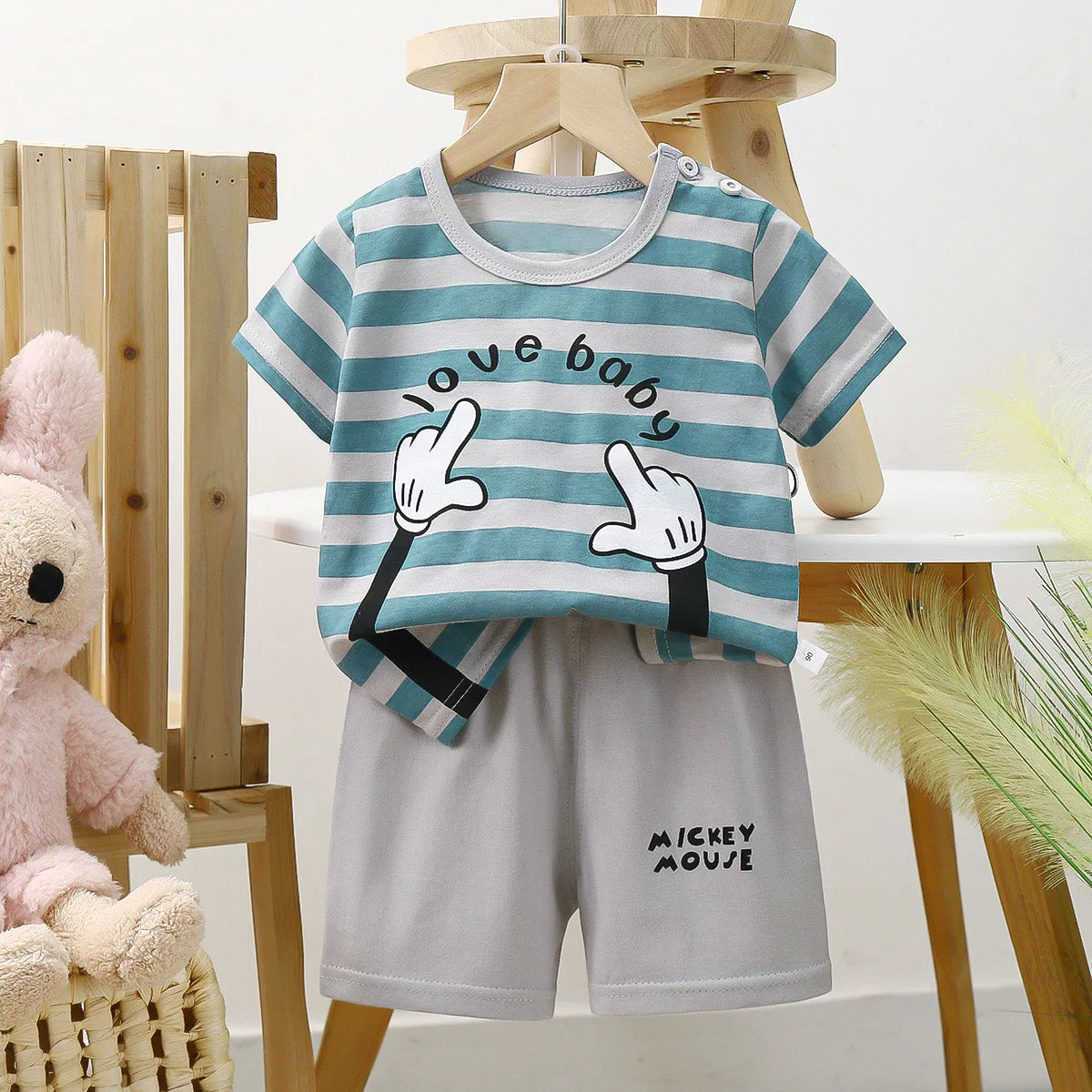 2pcs set Shirt and Pants for Children multivariant