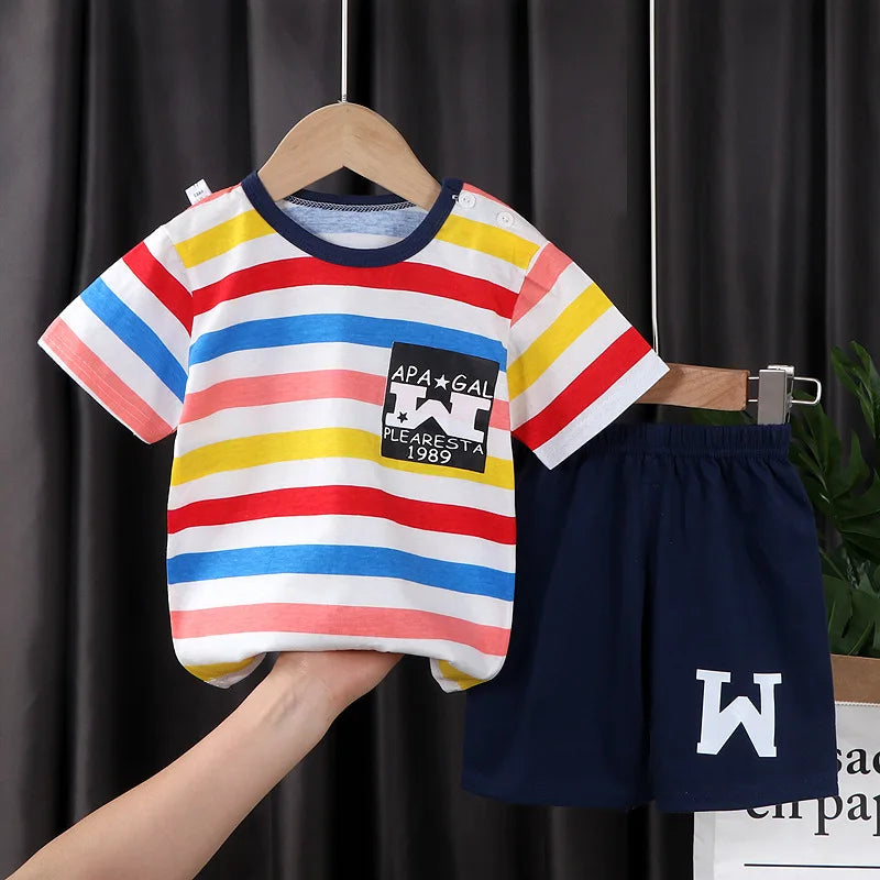 2pcs set Shirt and Pants for Children multivariant