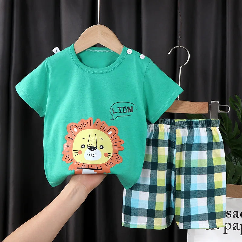 2pcs set Shirt and Pants for Children multivariant