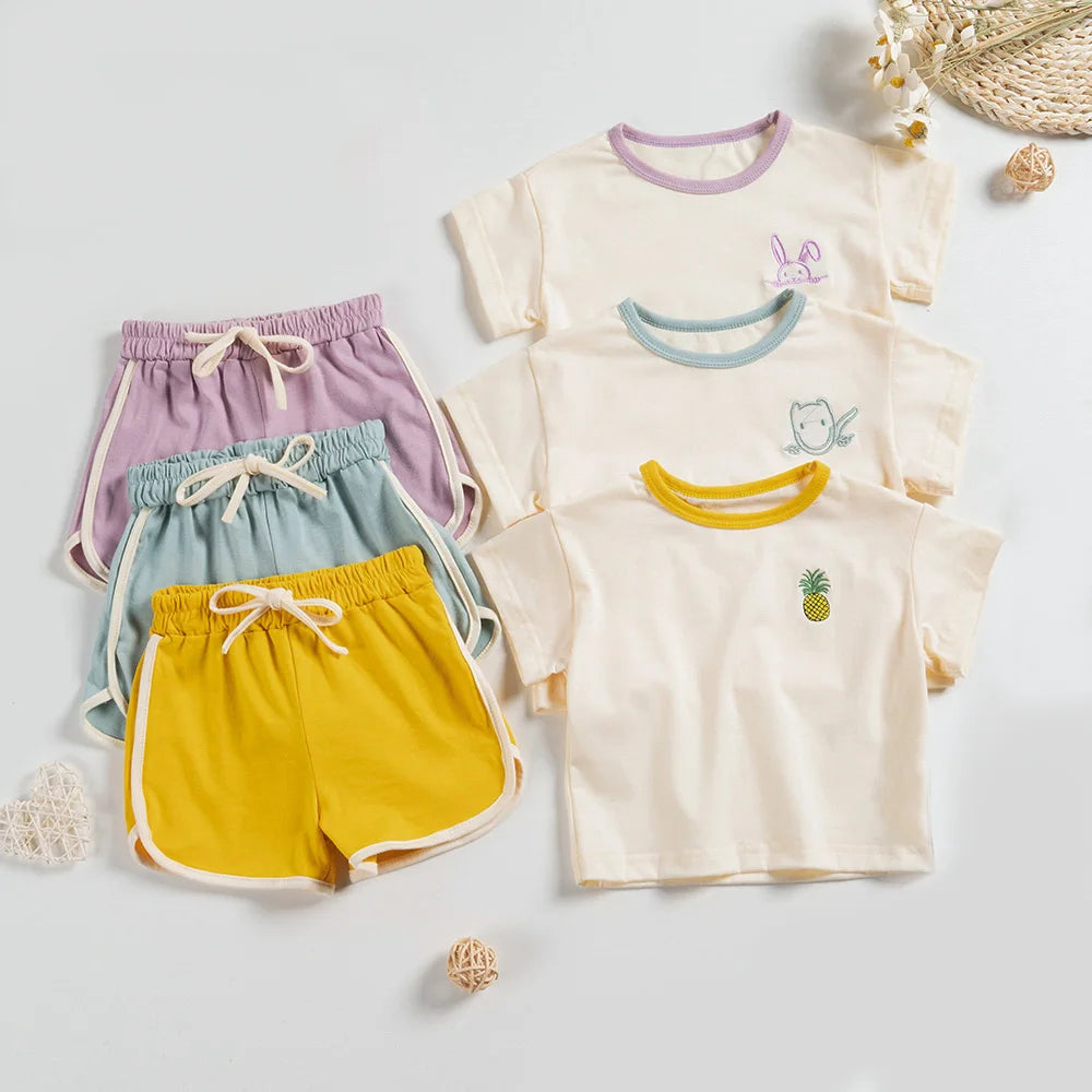 2pcs set T-shirts and Pants for Children multivariant