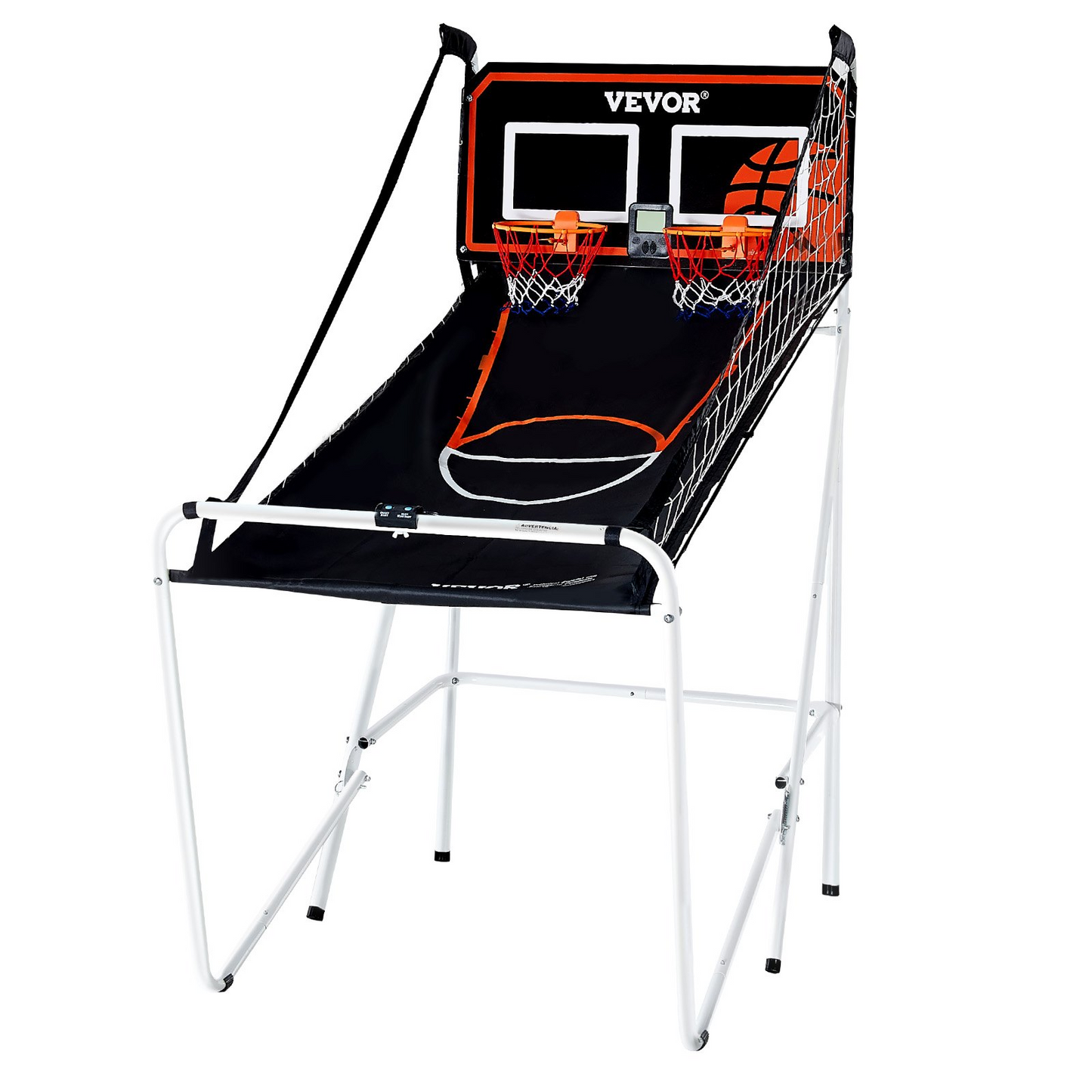 VEVOR Foldable Basketball Arcade Game, 2 Player Indoor Basketball Game, Home Dual Shot Sport with 4 Balls, 8 Game Modes, LCD Electronic Scoreboard, and Inflation Pump, for Kids, Adults (Black & White)