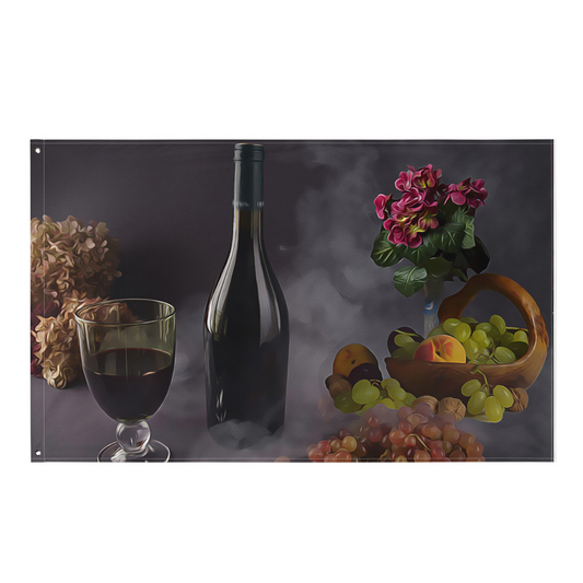 Still Life Wine Painting Flag Tapestry