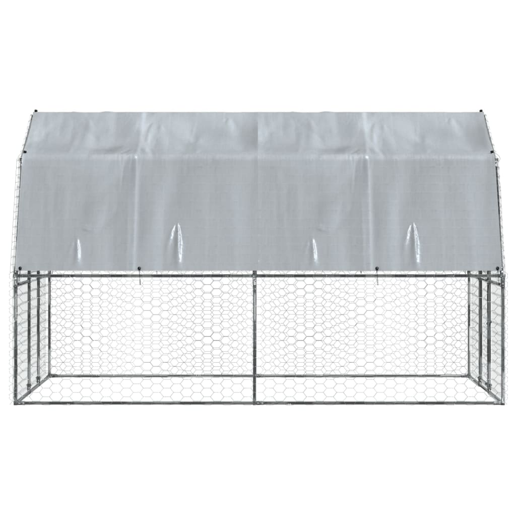 vidaXL Bird Cages 2 pcs with Roof and Door Silver Galvanized Steel