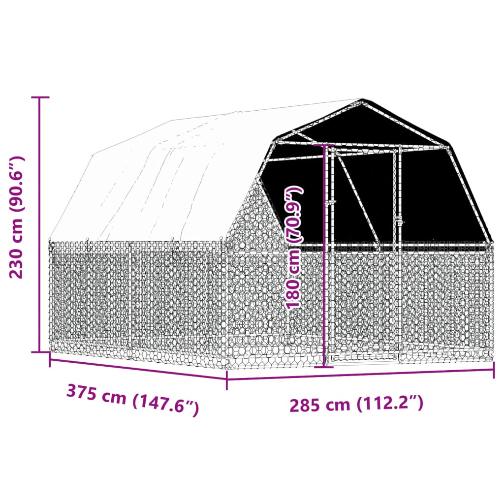 vidaXL Bird Cages 2 pcs with Roof and Door Silver Galvanized Steel